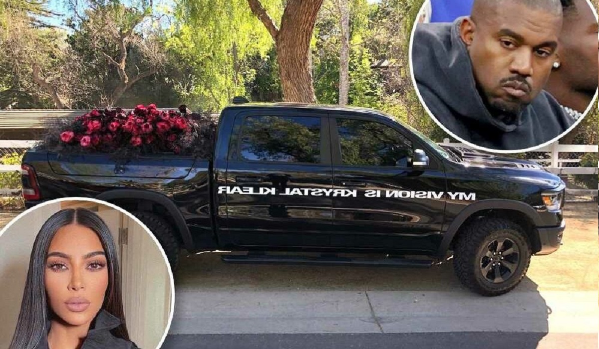 Kanye West Delivers Truckload of Roses to Kim Kardashian on Valentine's Day